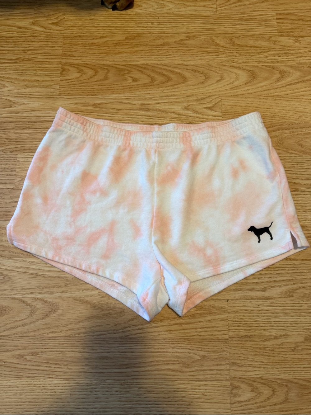 PINK Victoria's Secret White and Light Pink Tie-Dye Lounge Shorts